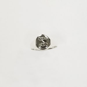 Sterling Silver Baby Signet Monogram Ring, 925 Silver Children's Ring