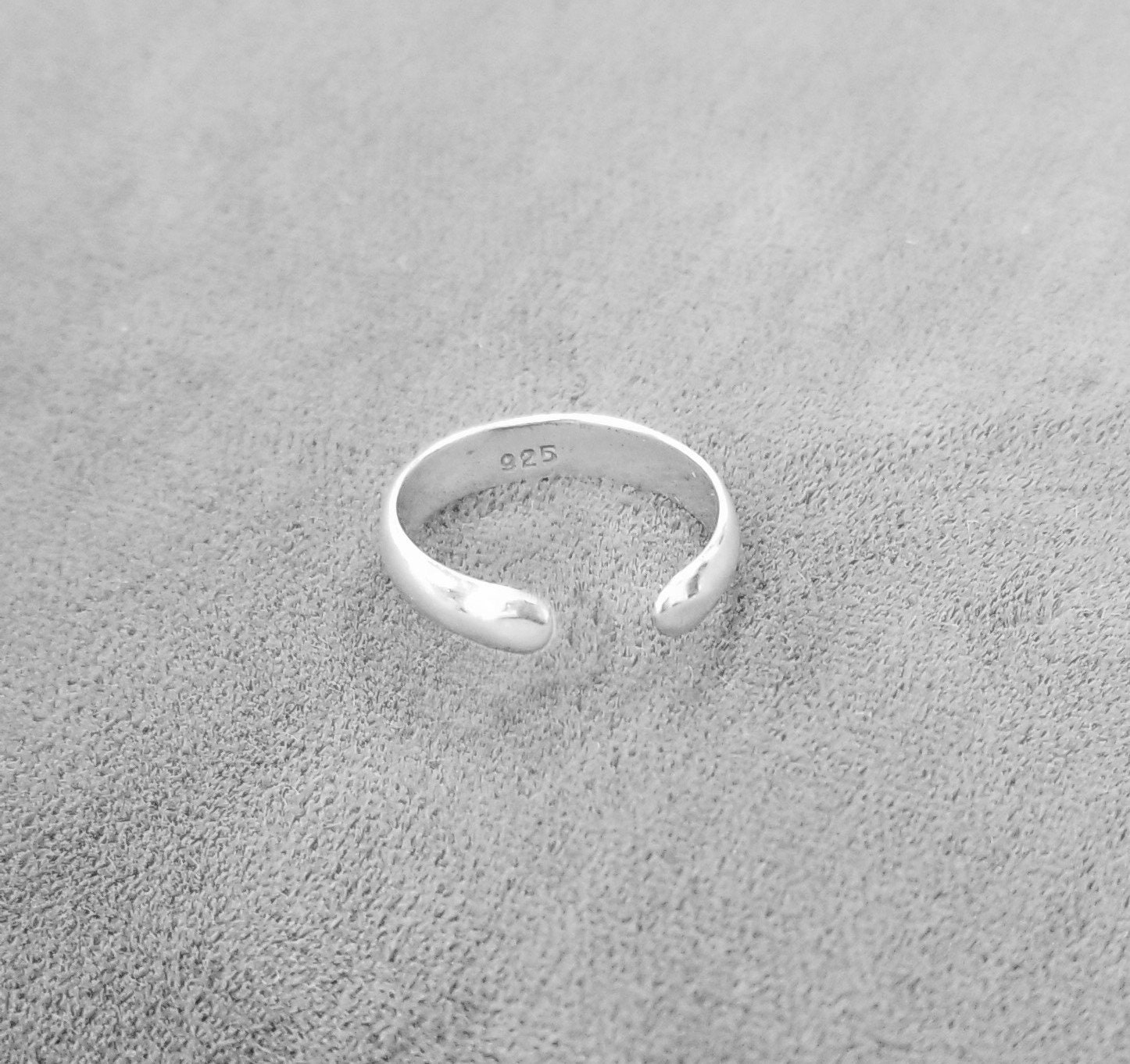 925 Sterling Silver Plain Toe Ring Etsy