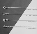 925 Sterling Silver 0.9mm (015G) to 2.4mm(045G) Box Chain Necklace, 14" to 30" Available(Made in Italy)