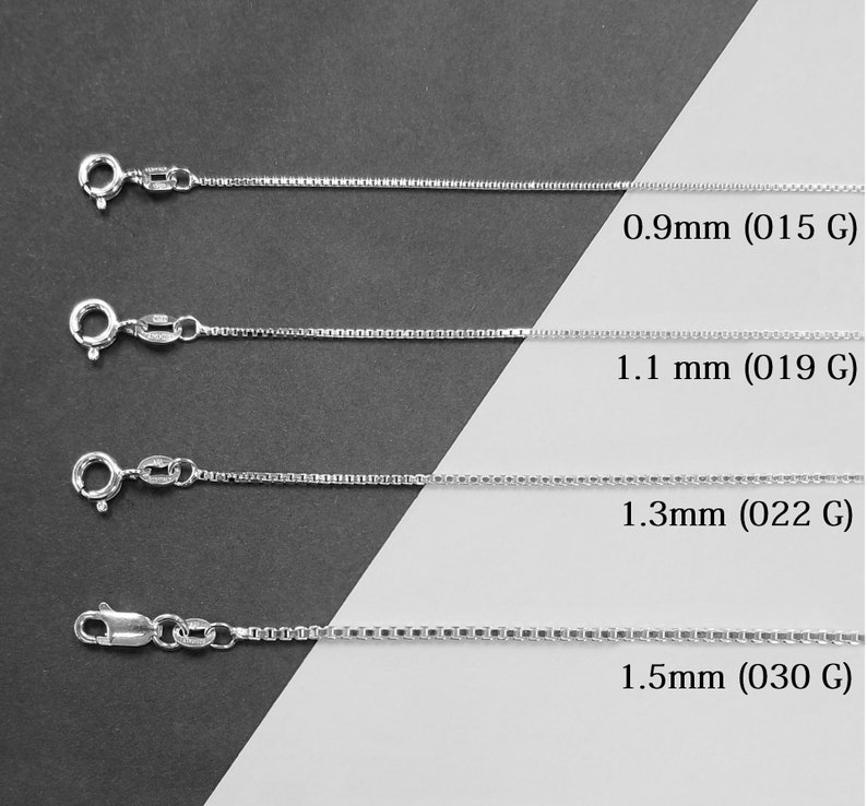 925 Sterling Silver 0.9mm (015 G) Box Chain Necklace, 14