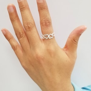 Sterling Silver Hearts all the way around band
