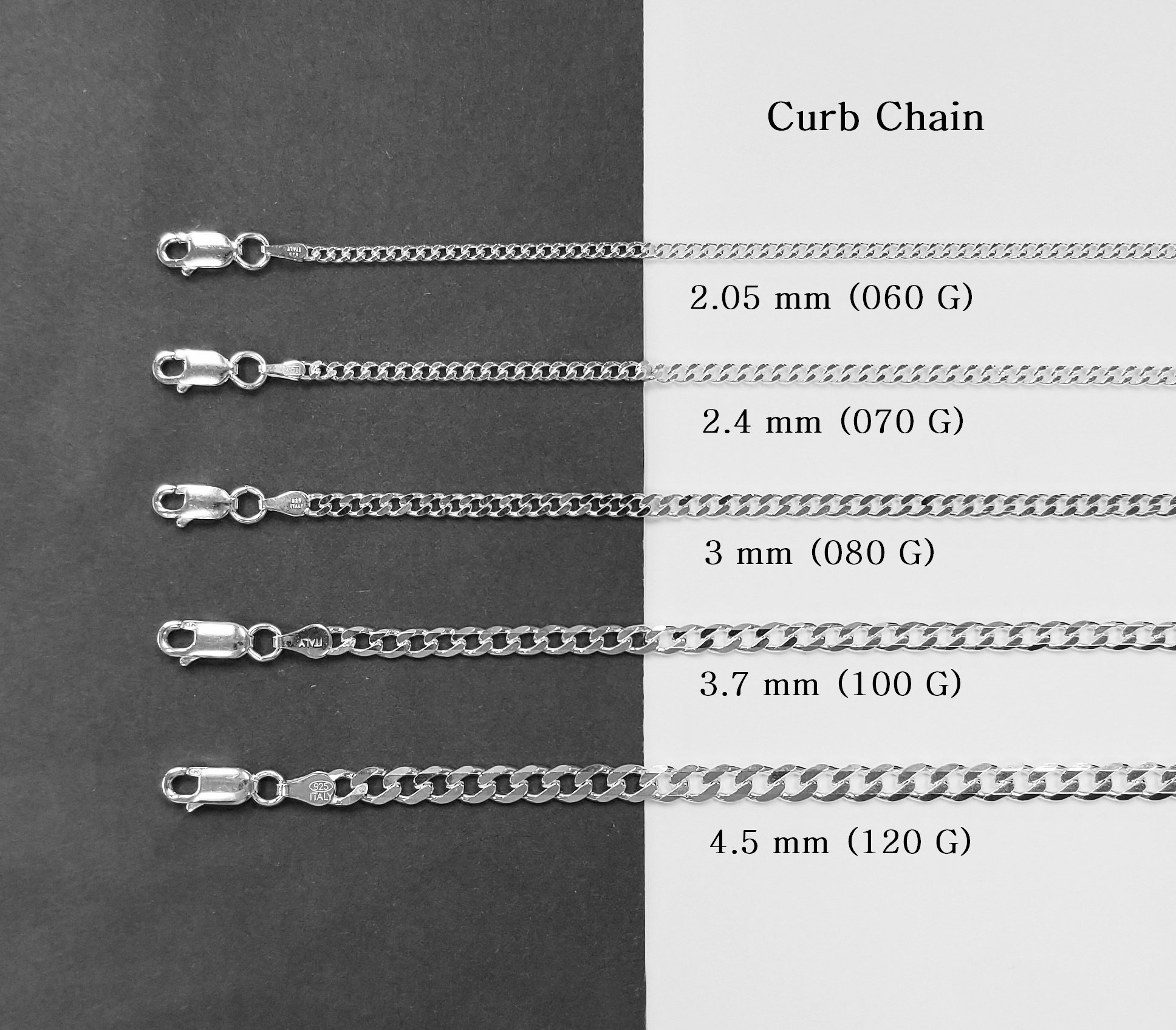 Silver Curb Chain - Etsy