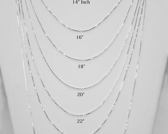 0.9mm 015 G Box Chain Necklace 14 
