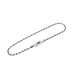 Sterling Silver 2.3 mm Rice Bead Chain, 925 Oval Bead Chain Necklace made in Italy image 3
