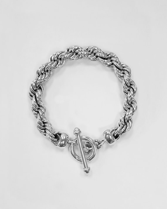 925スターリングシルバーツイスト太めソリッドロープチェーン