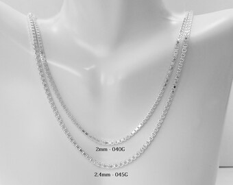 H&Beautimer Punk Men's Box Chain Necklace 925 Sterling