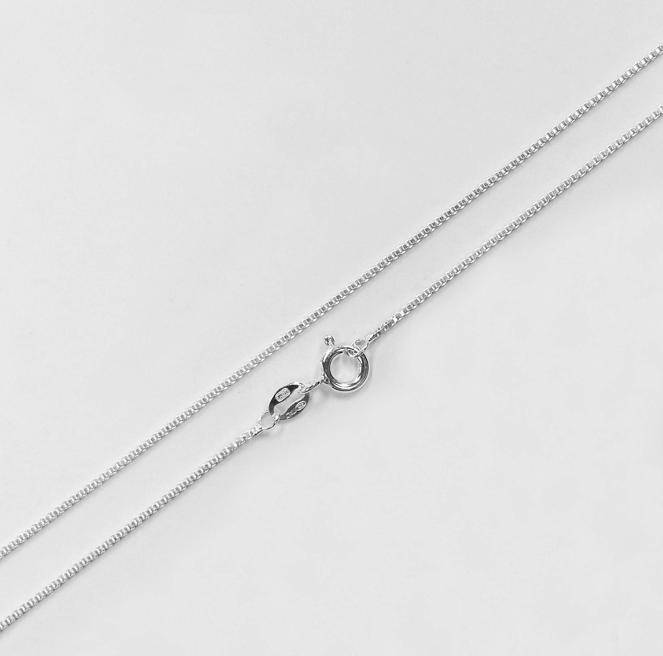 thumbnail image 2 of Genuine 925 Sterling Silver Box Chain Necklace - 0.7mm To 2.0mm Thickness, 14 To 30 Inches Long, Stamped Italy, Durable Spring Ring Clasp, Hypoallergenic & Nickel-Free, Perfect For Everyday Wear Or As A Gift 2 of 5