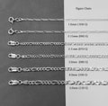 925 Sterling Silver Figaro Solid Chain Necklace / Bracelet For Women
