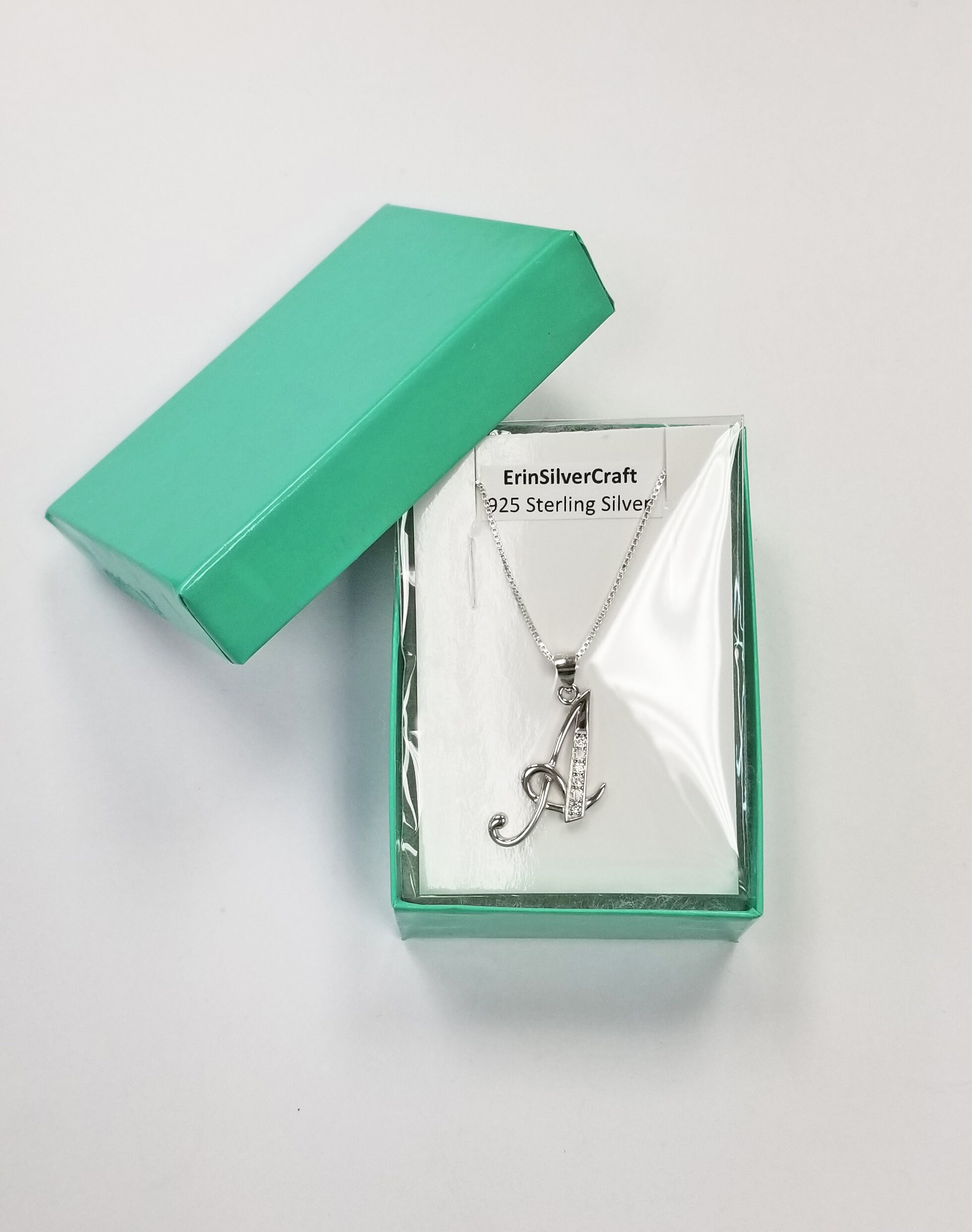 NINGAN 925 Argento Sterling Lettera A-Z Ciondolo Ciondolo Charm