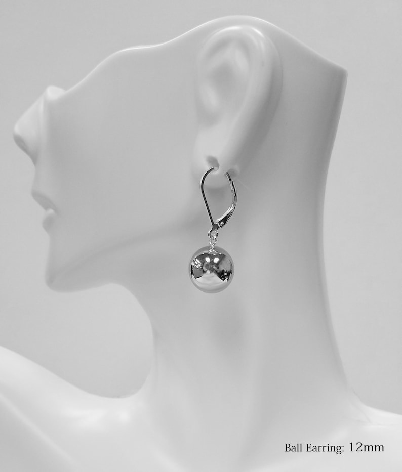 Sterling Silver Ball Dropshaped Leverback Earrings 925 Etsy