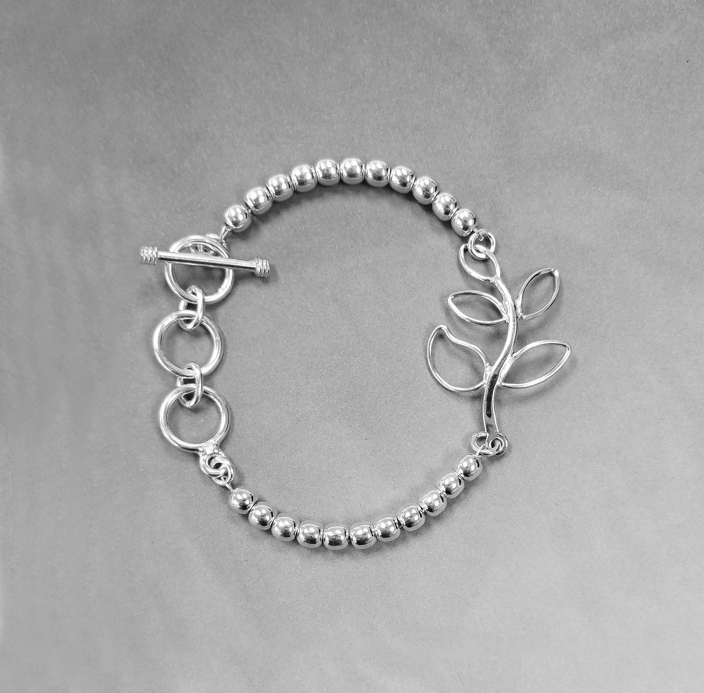 1 Extension CloseoutWarehouse Sterling Silver Tree Of Life Beaded Bracelet 6.5