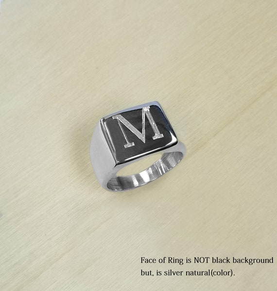 Square monogram sale ring