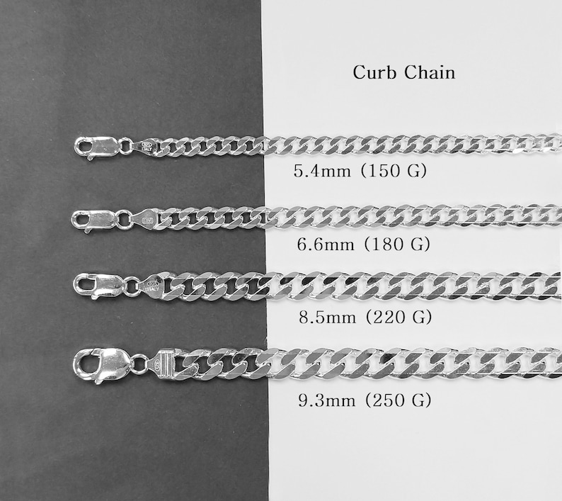 925 Sterling Silver Curb Solid Chain Necklace/bracelet - Etsy