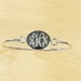 925 Sterling Silver Oval Monogram Bracelet, 925 Silver Lady's Personalized Bracelet
