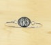 925 Sterling Silver Oval Monogram Bracelet, 925 Silver Lady's Personalized Bracelet 