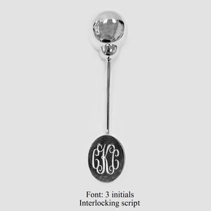 Sterling Silver Baby Oval Rattler, Personalize w Monogram