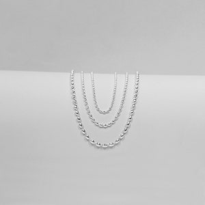 Sterling Silver 2.3 mm Rice Bead Chain, 925 Oval Bead Chain Necklace made in Italy image 8