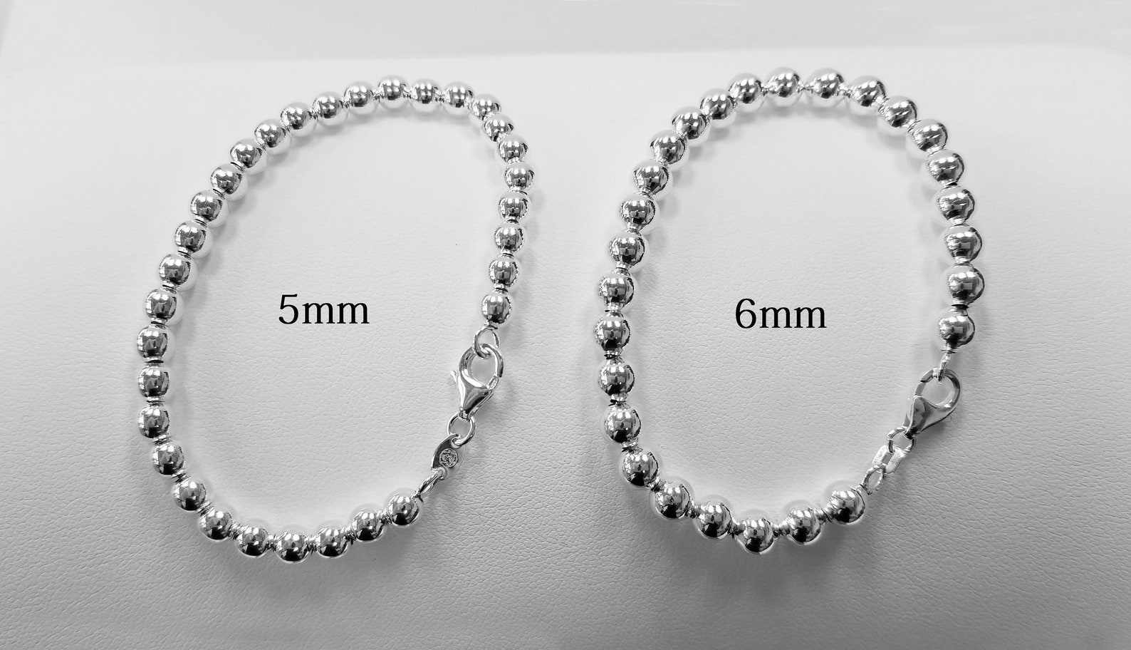 Silver 5mm/6mm/8mm Bead Bracelet Sterling Silver Bead Etsy Canada