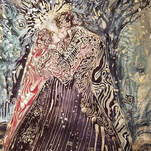 ORYGINALNA Jane Eyre Akwarela Romantyczna Emocjonalna Literacka Art Nouveau Para Surrealistyczny Krajobraz Rochester Siostry Bronte Dzieło sztuki