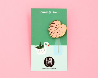 Pin de esmalte Monstera rosa