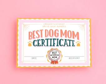 Best DOG MOM Certificate Pin