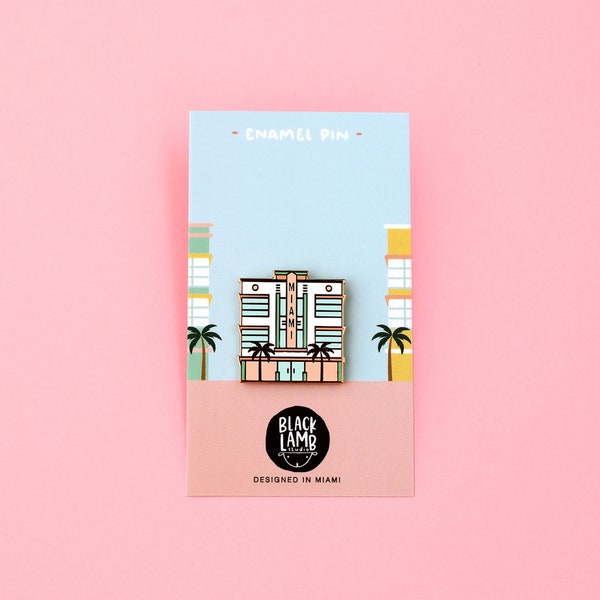 Miami Art Deco Building Enamel Pin