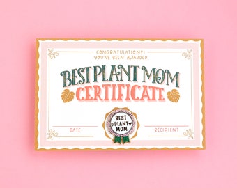 Pin de certificado de la mamá de la planta