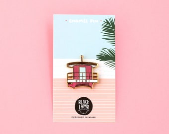 Miami Lifeguard Tower Enamel Pin