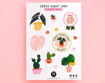 Crazy Plant Lady Pegatinas