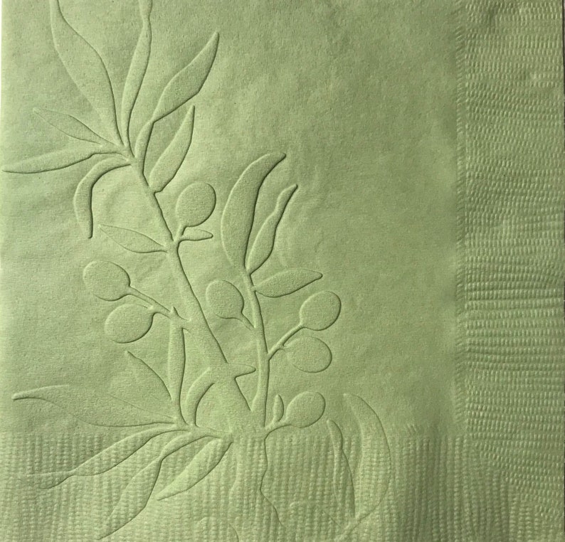 Olive Branch Napkins Embossed Paper Napkin Wedding Etsy