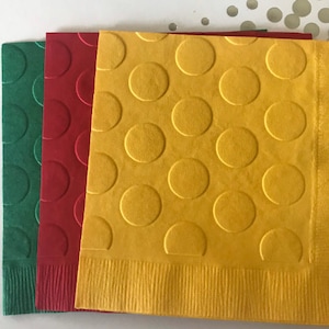Dots Napkins ~ Embossed Napkin ~ Building Blocks ~ Circles ~ Polka Dots ~ Large Dots ~ Beverage ~ Cocktail