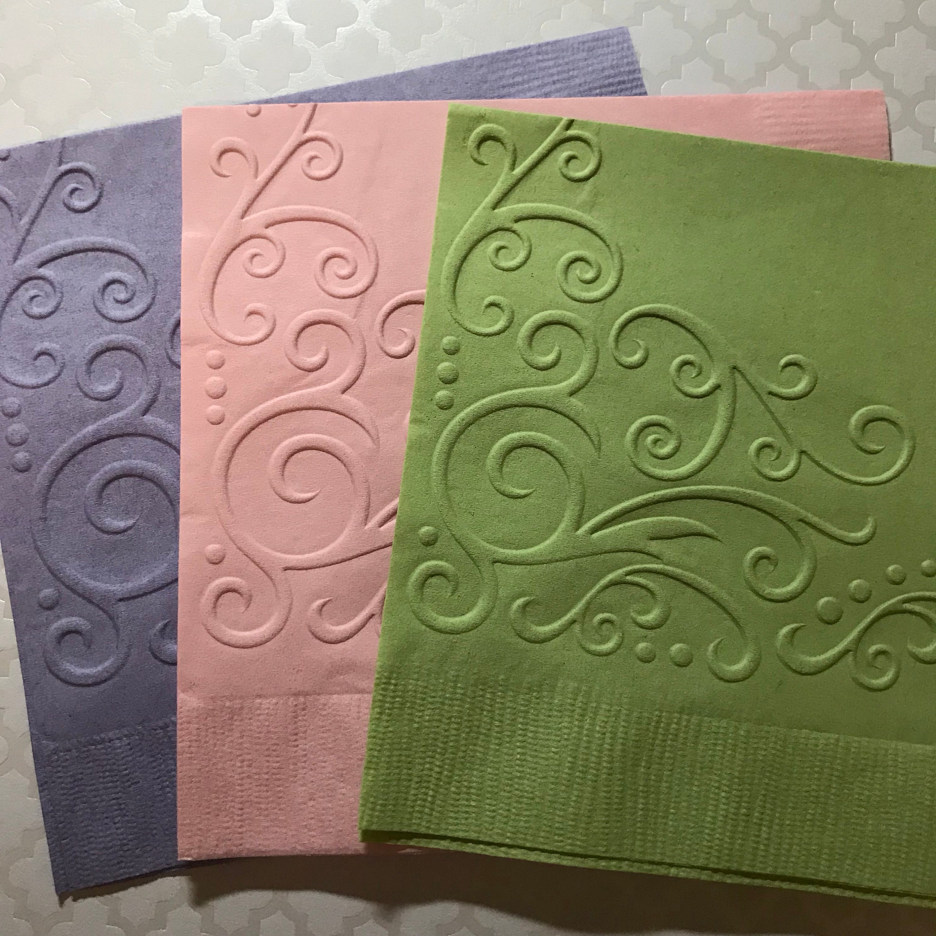 Wedding Napkin Embossed Paper Napkin Anniversary Etsy