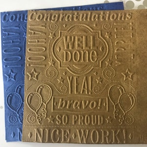 Congratulations Napkins ~ Embossed Napkin ~ Graduation ~ Celebration ~ Commencement ~ Open House ~ Retirement ~ Beverage ~ Cocktail