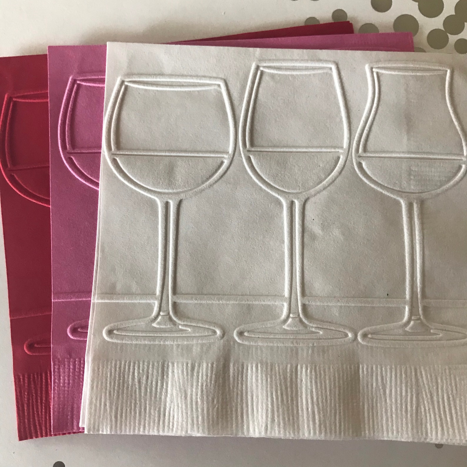 Wine Glass Napkins Embossed Paper Napkin Wedding Etsy