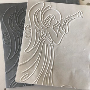Angel Napkin ~ Embossed Napkin ~ Christmas Napkin ~ Christmas Wedding ~ Heavenly ~ Christmas Angel ~ Gabriel ~ Beverage ~ Cocktail