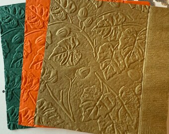 Leafy Napkins ~ Embossed Napkin ~ Wedding Vines ~ Leaves and Vines ~ Acorns ~ Garden Party ~ Nature ~ Garden Club ~ Beverage ~ Cocktail