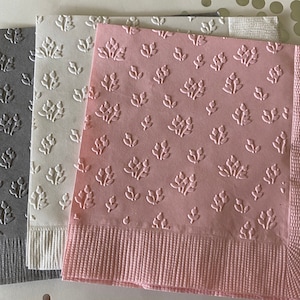 Floral Napkin ~ Embossed Napkin ~ Wedding Flowers ~ Garden Party ~ Flowers ~ Garden Club  Beverage ~ Cocktail