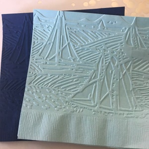 Segelboot-Serviette ~ Geprägte Serviette ~ Hochzeit im Wasser ~ Marine ~ Bootfahren ~ Sommerzeit ~ Segeln ~ Getränke ~ Cocktail