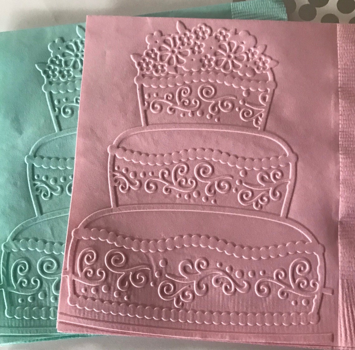 Wedding Napkins Embossed Paper Napkin Wedding Etsy