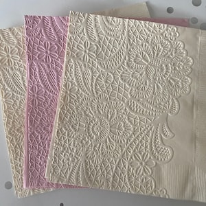 Lace Napkin ~ Embossed Napkin ~ Wedding ~ Anniversary ~ Birthday ~ Bridal Shower ~ Engagement ~ Garden Party ~ Beverage ~ Cocktail