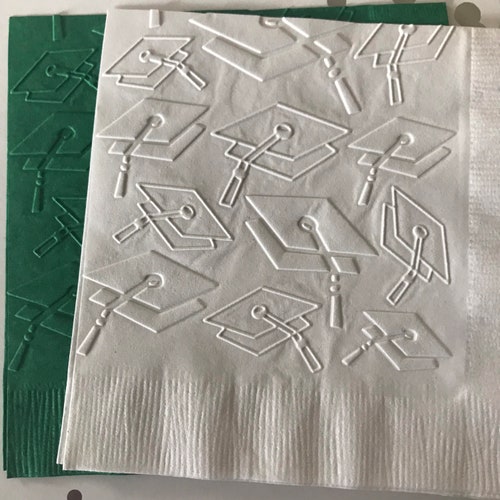 Congratulations Napkins Embossed Paper Napkin Graduation Etsy