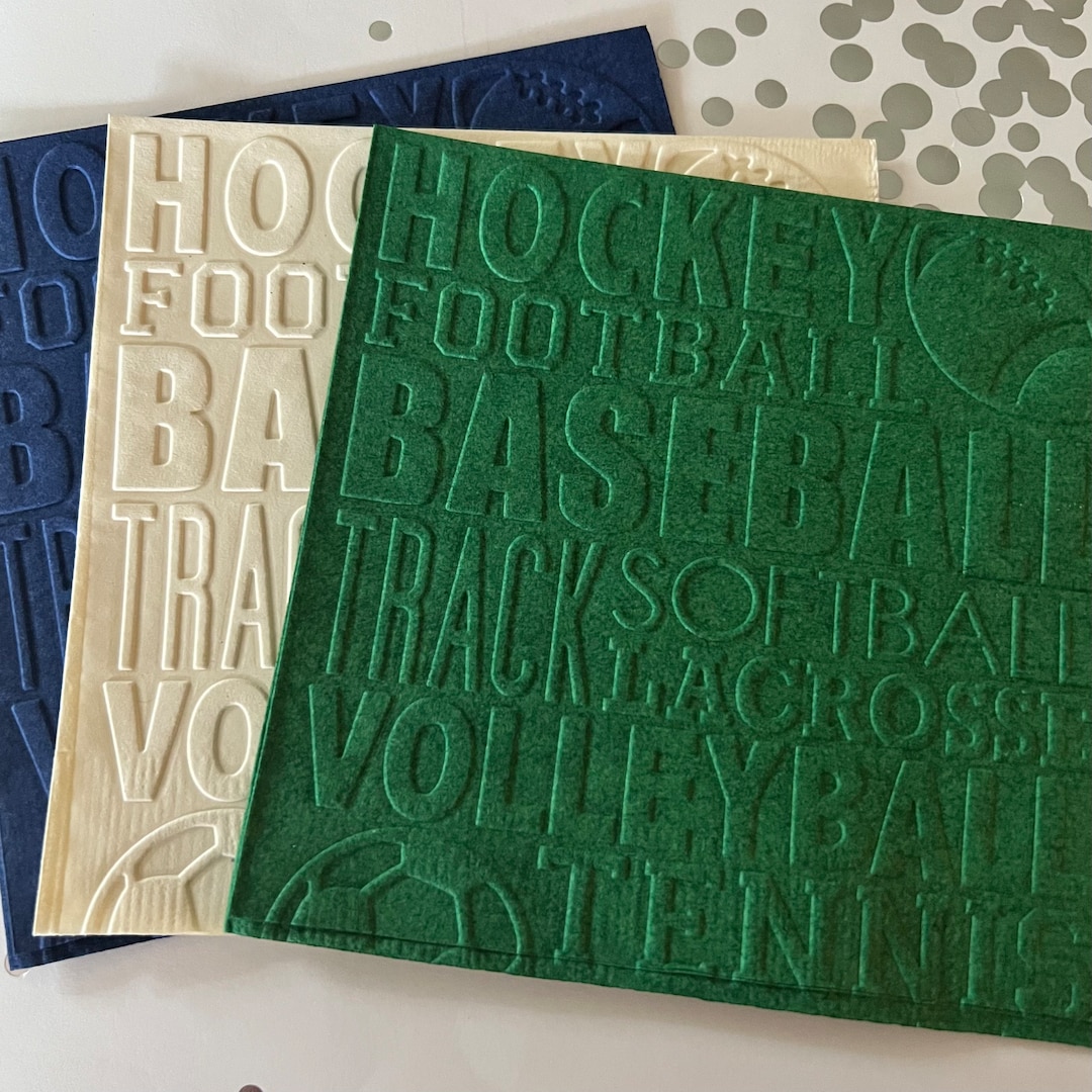 Sports Napkin~ Embossed Napkin~ Hockey~ Football~ Basketball ...