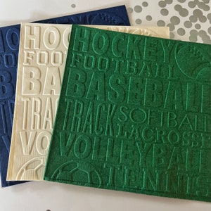 Sports Napkin~ Embossed Napkin~ Hockey~ Football~ Basketball~ Volleyball~ Tennis~ Softball~ Track~ Soccer~ Beverage~ Cocktail~ Luncheon