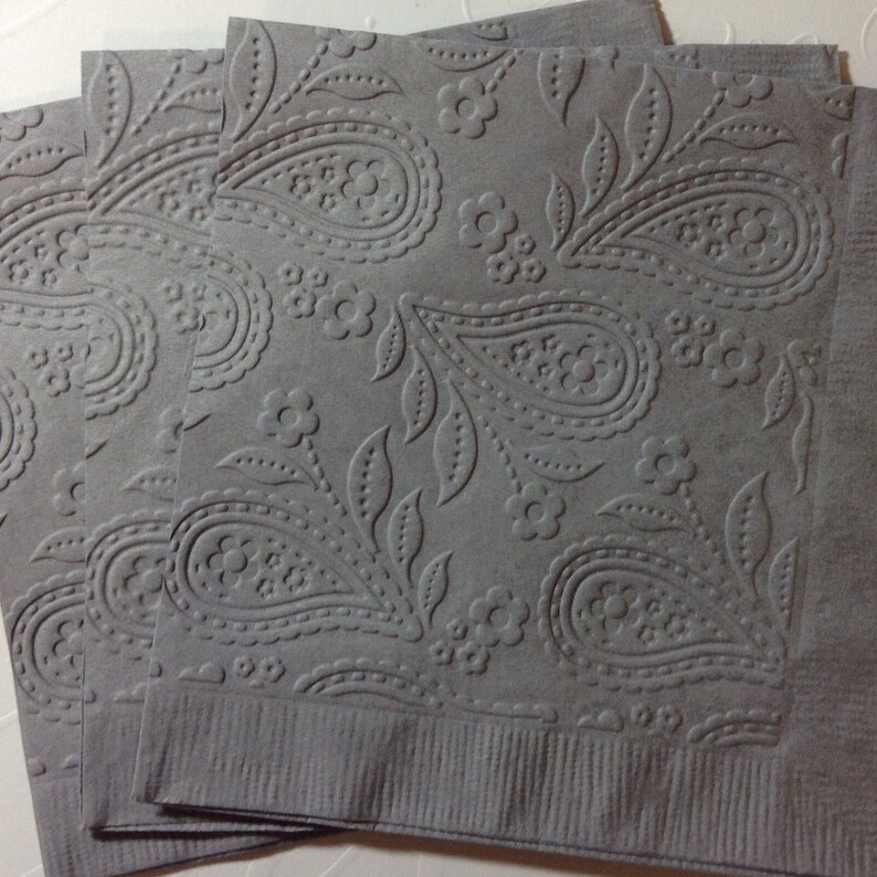 Paisley Napkin ~ Embossed Paper Napkin ~ Wedding ~ Bridal Shower ~ Engagement Party ~ Anniversary ~ Birthday ~ Paisley ~ Beverage ~ Cocktail