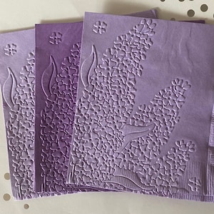 Serviette de table lilas serviette en papier gaufré mariage anniversaire anniversaire douche lilas printemps fleur garden-party boisson image 1