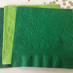 Succulent Napkin ~ Embossed Napkin ~ Flower ~ Succulents ~ Garden Club ~ Garden Party ~ Beverage ~ Cocktail ~ Luncheon