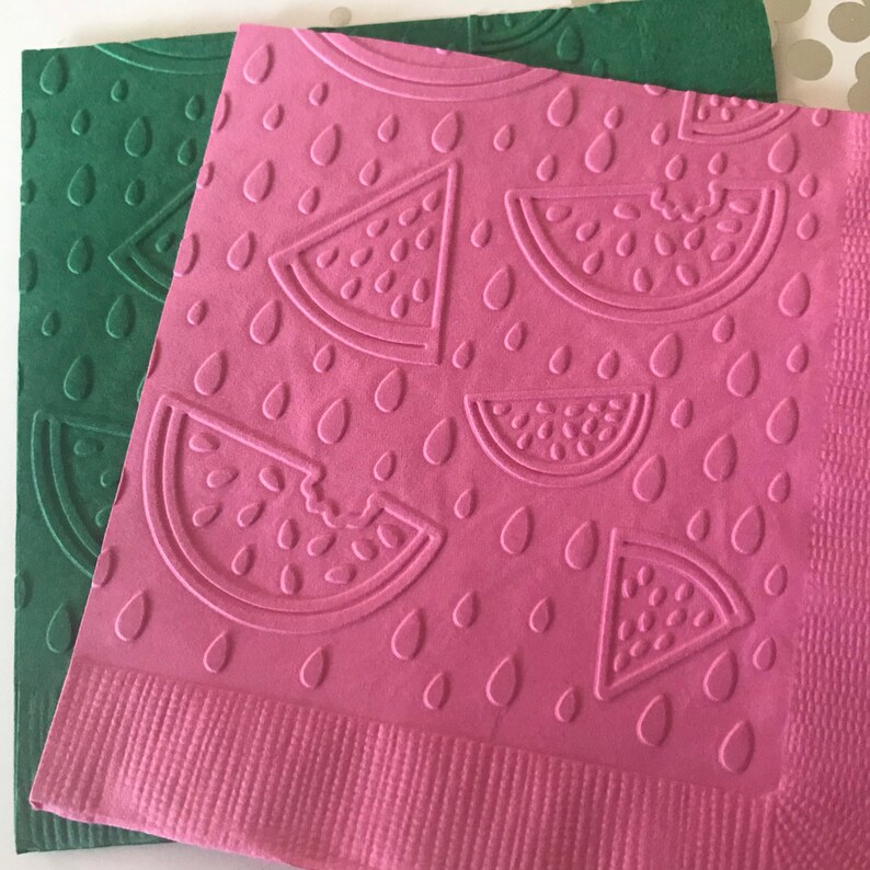 Watermelon Napkin Embossed Paper Napkin Watermelon Etsy
