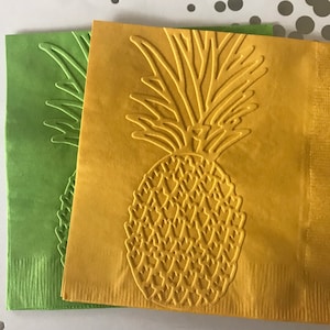 Pineapple Napkin ~ Embossed Paper Napkin ~ Caribbean Wedding ~ Pool Party ~ Pineapple ~ Wedding ~ Birthday ~ Beverage ~ Cocktail ~ Cake
