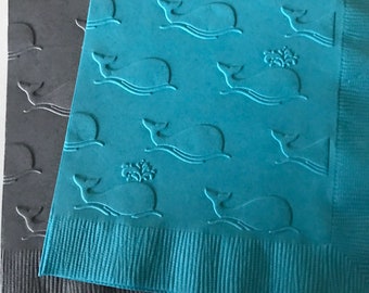 Whale Napkins ~ Embossed Paper Napkins ~ Wedding ~ Anniversary ~ Shower ~ Beach Party ~ Birthday ~ Whale ~ Beverage ~ Cocktail ~ Napkins