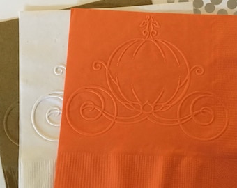 Cinderella Napkins ~ Princess ~ Carriage ~ Embossed Paper Napkin ~ Birthday Party ~ Shower ~ Beverage ~ Cake Napkins